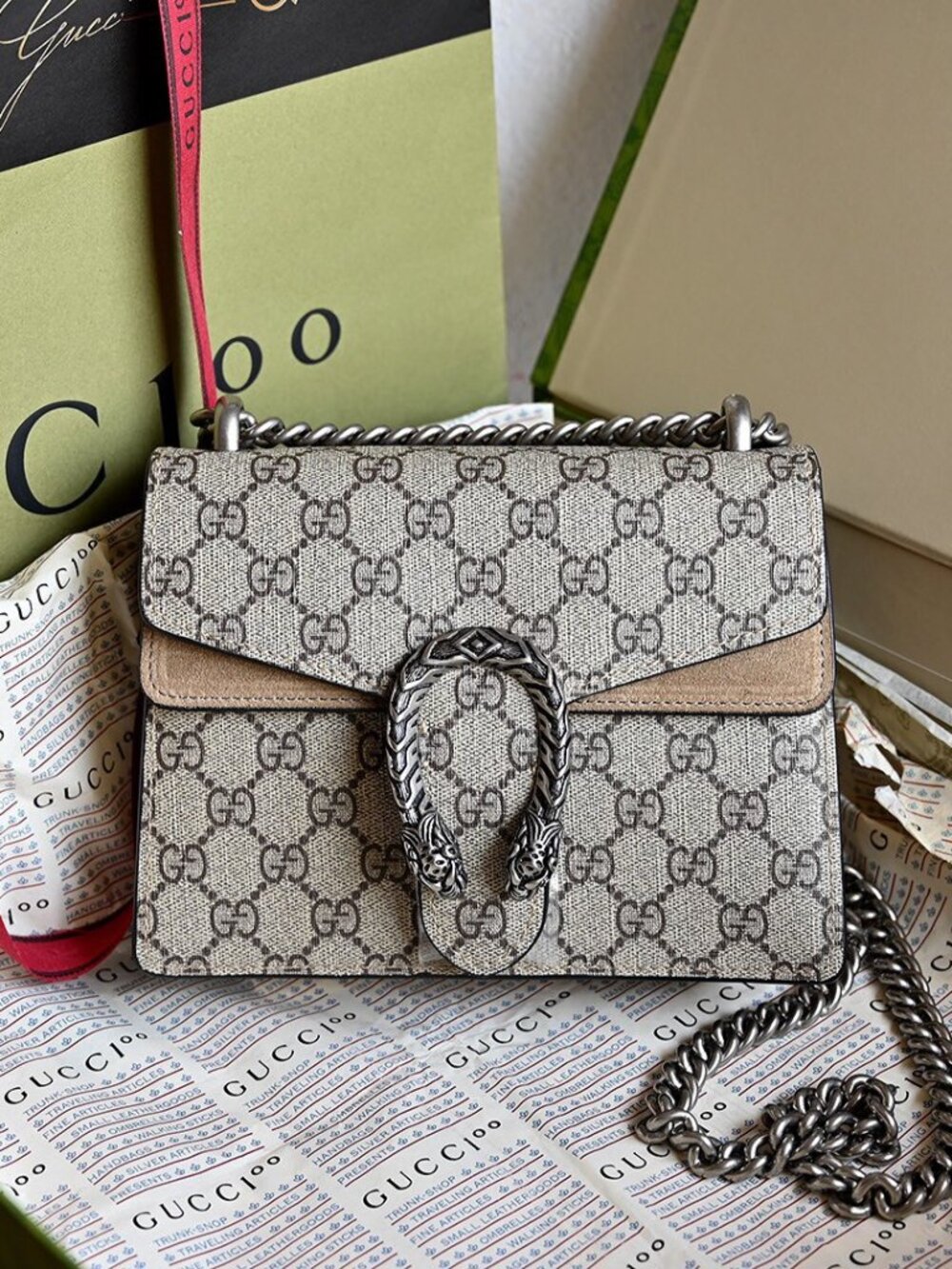 Gucci GG Supreme Dionysus Mini Chain Shoulder Bag